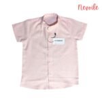 Boys Linen Shirt  Light Pink Plain Design