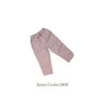 Boys Linen Trouser  Pale Violet Red Plain Design - 6-9month