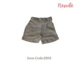 Boys Linen Short  Light Gray Plain Design