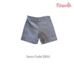 Boys Linen Short  Dark Gray Plain Design