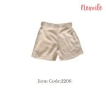 Boys Linen Short  Dark Beige Plain Design