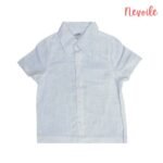 Kids Boys Linen Shirt  Off-White Plain Design