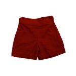 Boys Linen Short  Rich Brick Red with Plain Design