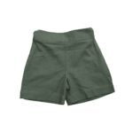 Boys Linen Short  Classic Olive Green with Plain Design