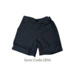 Boys Linen Short  Mid Night Blue Plain Design - 6-9month