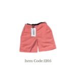 Boys Linen Short  Pale Violet Red Plain Design - 6-9month