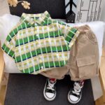 Boys Kit – Cotton Short With Light Yellow Mixed Green Shirt, Bottle Design