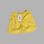 Boys Linen Short – Yellow Plain Design