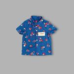 Boys Linen Shirt – Dark Blue Character Design