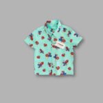 Boys Linen Shirt – Light Blue Character Design