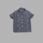 Boys Linen Shirt – White with Mini Flower Design