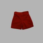 Boys Linen Short – Rich Brick Red with Plain Design