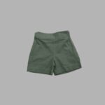 Boys Linen Short – Classic Olive Green with Plain Design