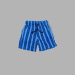 Boys Cotton Short – Blue with Black Pattern Design