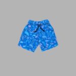Boys Cotton Short – Light Blue with Shapes Design - 1Y