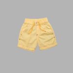 Boys Cotton Short  Yellow with Plain Design