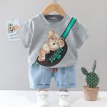 Boys Kit – Denim Short With Ash T- Shirt, Character Design