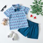 Boys Kit – Cotton Short With Blue T- Shirt, Animal Design